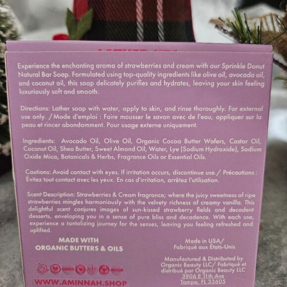 AMINNAH Sprinkle Donut Natural Bar Soap - Picture 2 of 2